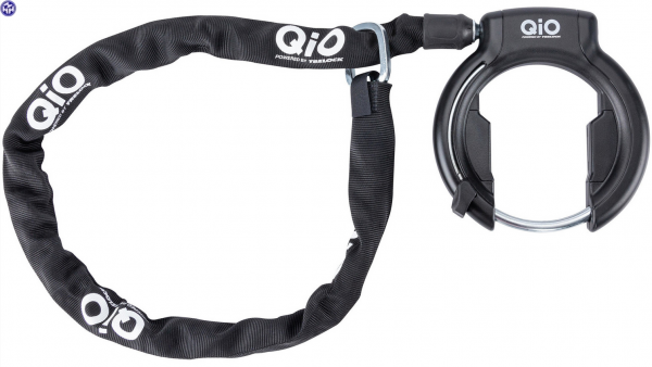 QIO Schlossset &quot;One Key Solution&quot;; SB-verpackt, bestehend aus Trelock Protect-O-Connect-Rahmenschloss RS 480 AZ, Einsteckkette (100cm) und Schließzyli
