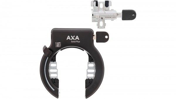 AXA Rahmen- und Akkuschloss-Set &quot;Solid Plus&quot;; Für Rahmenakku, Schlüssel nicht abziehbar, gleichschließend, mit Plug-In Funktion, schwarz; Für Bosch 2
